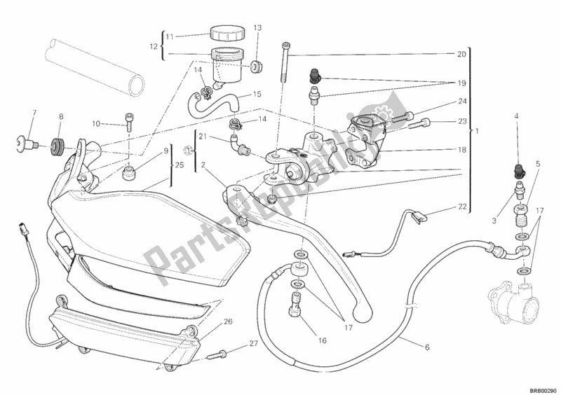 All parts for the Clutch Master Cylinder of the Ducati Multistrada 1200 S ABS 2010